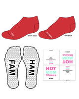The Ankle Grip Sock - Red - Edwina Robinson - Fam Ham - White