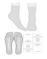 The 3/4 Crew Sock - Heather - Collective Studios - 2 Stripes - Toe Logo - White - Hexagon Grip - Transparent