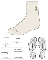 The 3/4 Crew Sock - Off White - LagreeLab - Front & Top - Hexagon Grip - Light Brown