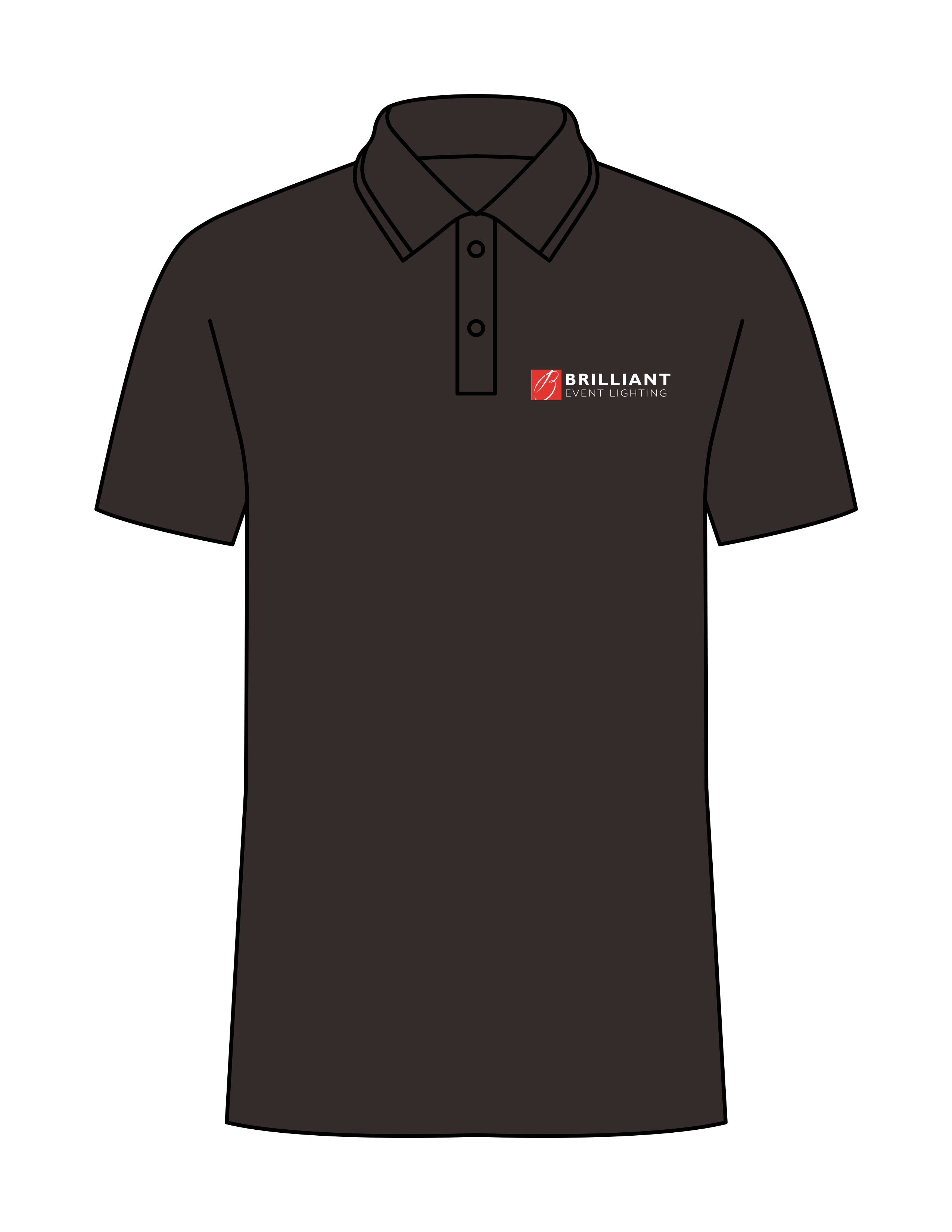 The Mens Polo - Charcoal - Brilliant Event Lighting - Left Chest Stacked - Embroidered- Full Color