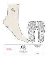 The 3/4 Crew Sock - Gardemia - Grace&Align - Top Icon - Embroidered - Black - Hexagon Grip - Transparent