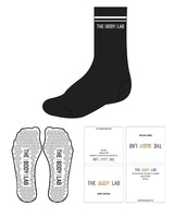 The Crew Grip Sock - Black - Body Lab - Center Top Border & Triangle Grip - White