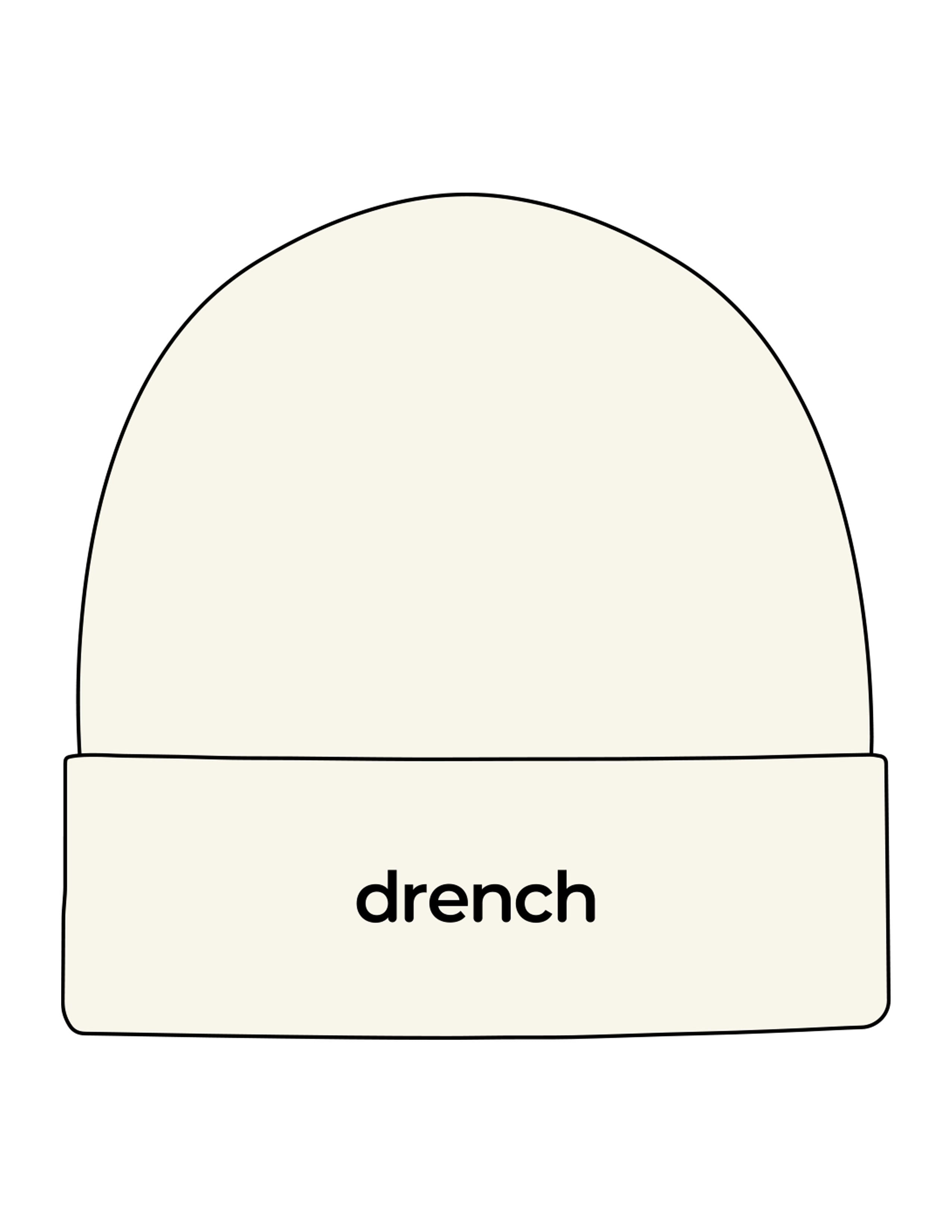 The Beanie - Off White - Drench - Center Brim - Embroidered - Black