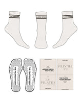 The 3/4 Crew Sock - Cloud Dancer - T.P.S.Bayside - 2 Stripes - Text - Printed - Triangle Grip - Espresso
