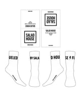 The Crew Sock - White - Salad House - Top & Sole Text - Black