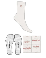 The Crew Sock - Cloud Dancer - Erabelle - Ankle Logo - Embroidered - Heart Grip - Transparent