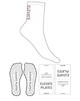 The 3/4 Crew Sock - White - Elevate Pilates - Ankle Logo - Oxblood - Heart Grip - Oxblood