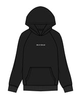 The Mens Hoodie - Washed Black - Bean Head - Center Chest - Embroidered - White