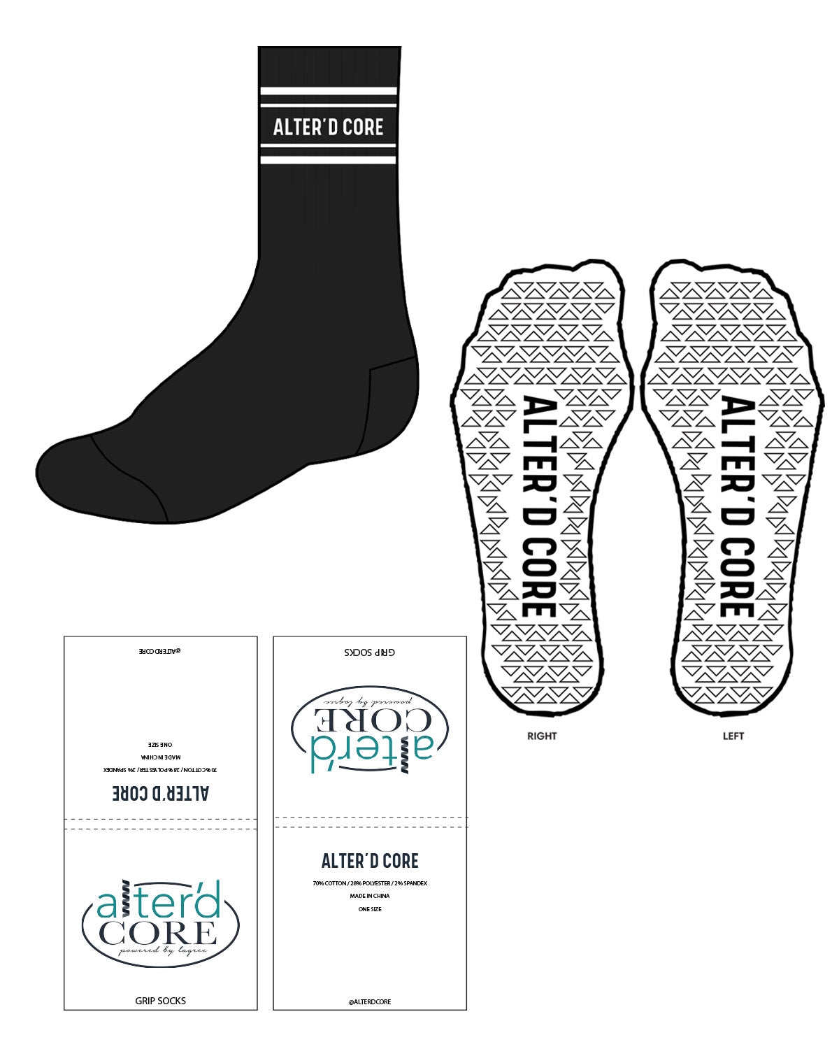The Crew Sock - Alter'd Core - Top - Black