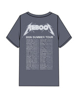 The Mens Heavyweight Tee - Washed Indigo - Reboot Retreat - Summer - Center Chest - Back Full Image - Printed - Full Color