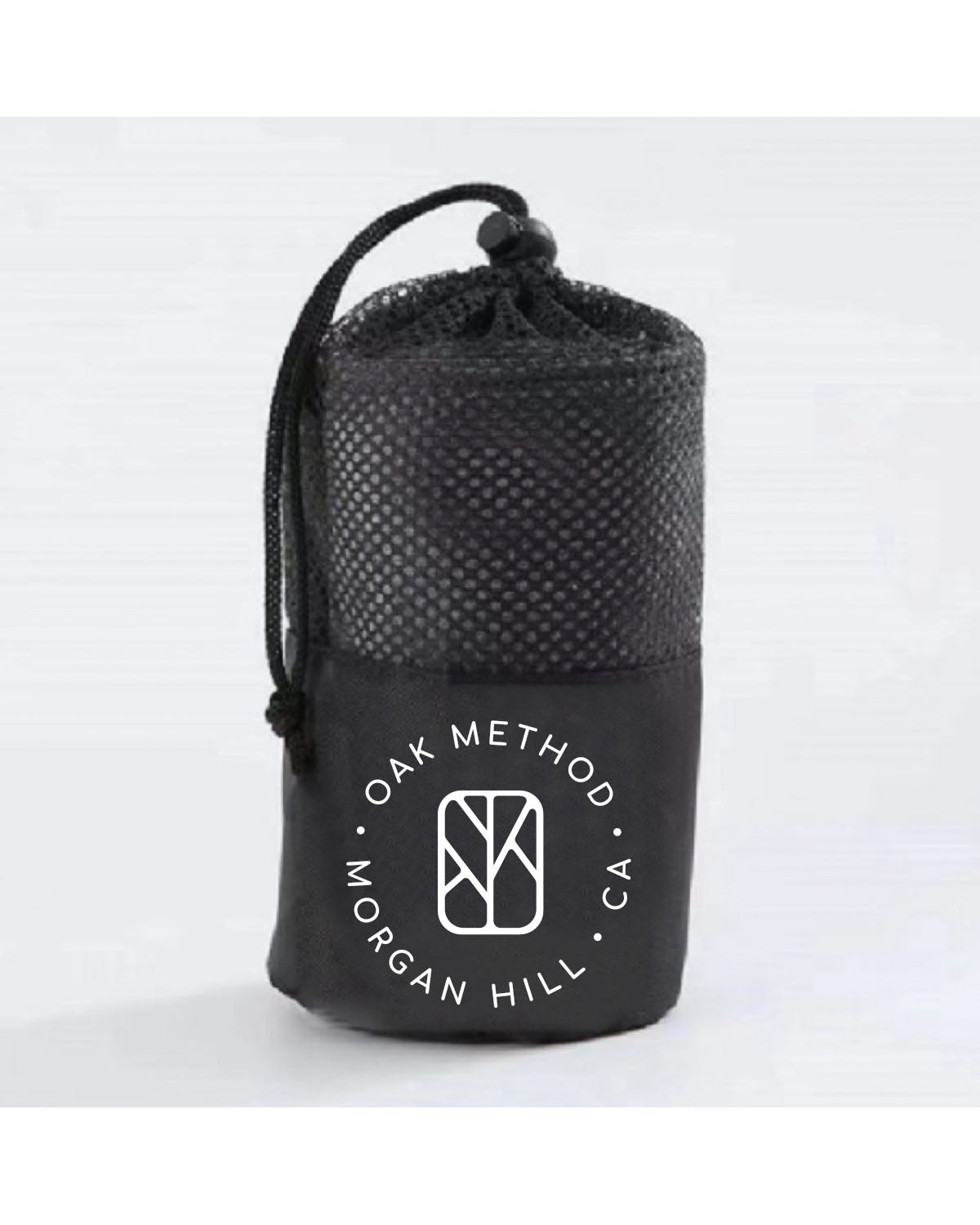 The Gym Towel - Black - The Oak Method - Bottom - Towel - White - & - Gym Towel Bag - Center - White