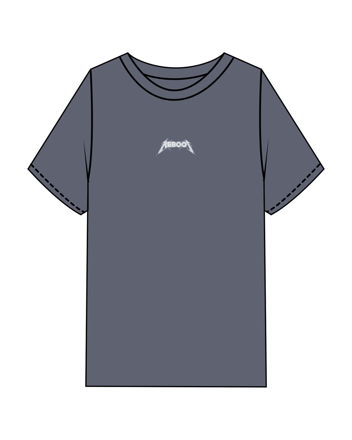 The Mens Heavyweight Tee - Washed Indigo - Reboot Retreat - Summer - Center Chest - Back Full Image - Printed - Full Color