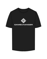 The Mens Tee - Black - Game Changer - Center Chest Stacked - White