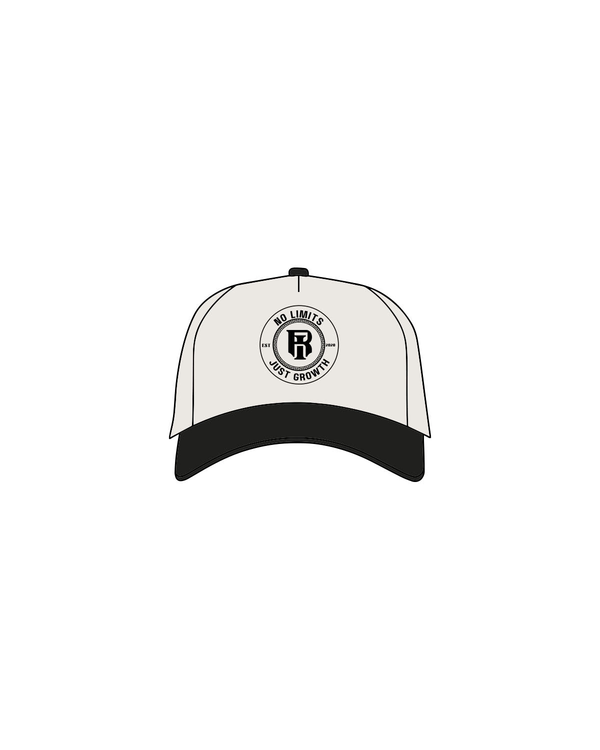 The Canvas Cap - Natural / Black - IR Fit - Center Crown Round - Embroidered - Black