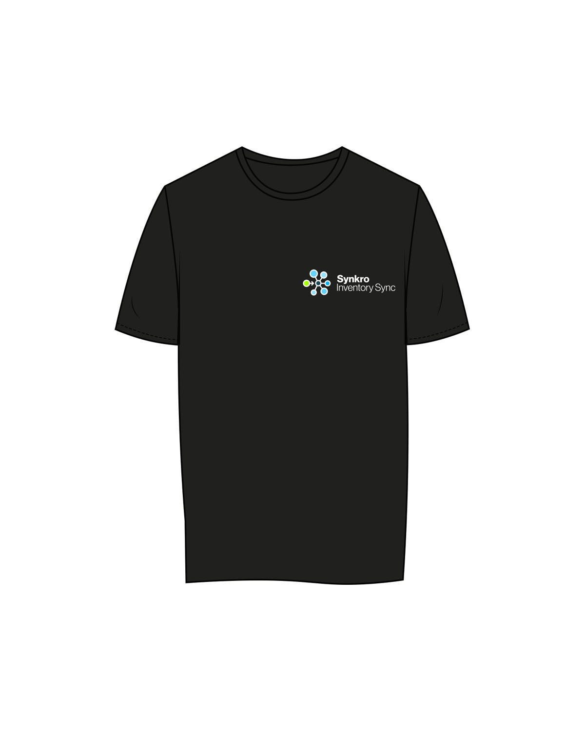 The Womens Tee - Black - Synkro: Sync - Left Chest Stacked - Full Color