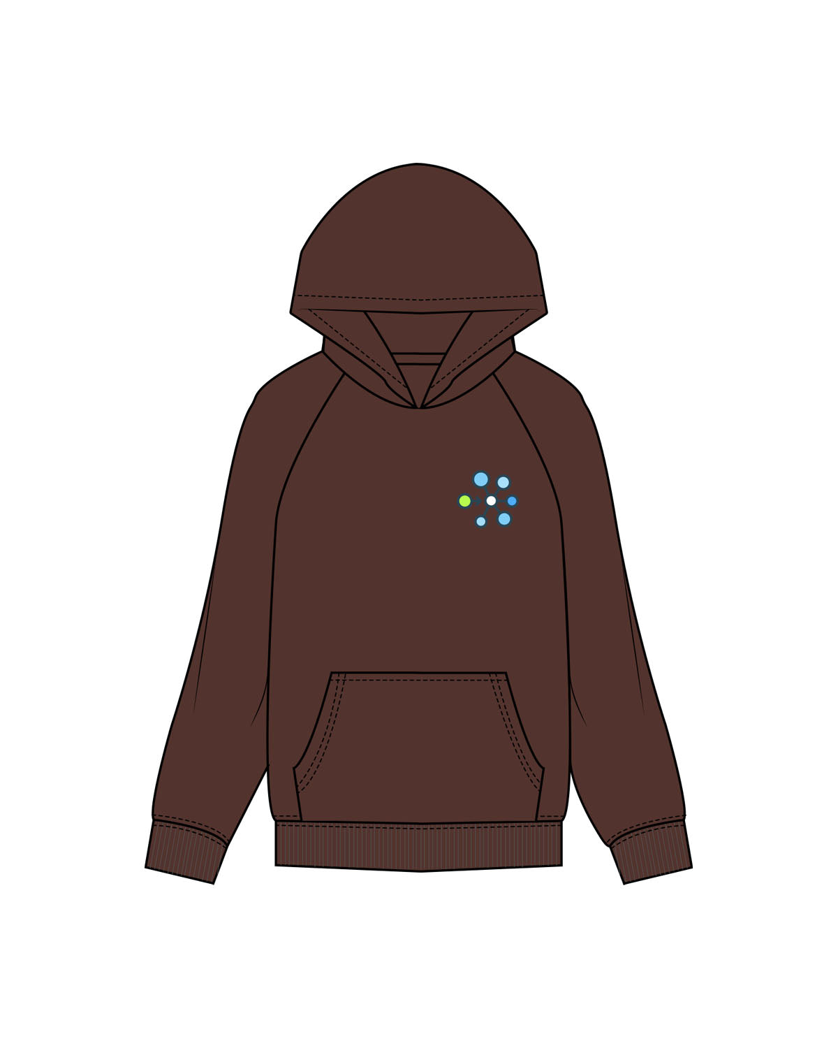 The Mens Hoodie - Chestnut - Synkro: Sync - Left Chest - Icon - Full Color