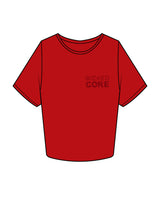 The Crop Tee - Red - Wicked Core - Left Chest Stacked & Center Back Round - Printed - Tone on Tone