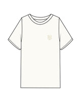 The Mens Heavyweight Tee - Off White - IR Fit - Left Chest & Back Round - Printed - Tone on Tone