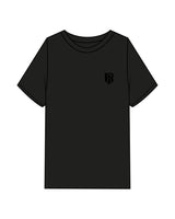 The Mens Heavyweight Tee - Black - IR Fit - Left Chest & Back Round - Printed - Tone on Tone