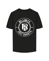 The Mens Tee - Black - IR Fit - Left Chest & Back Round - Printed - White