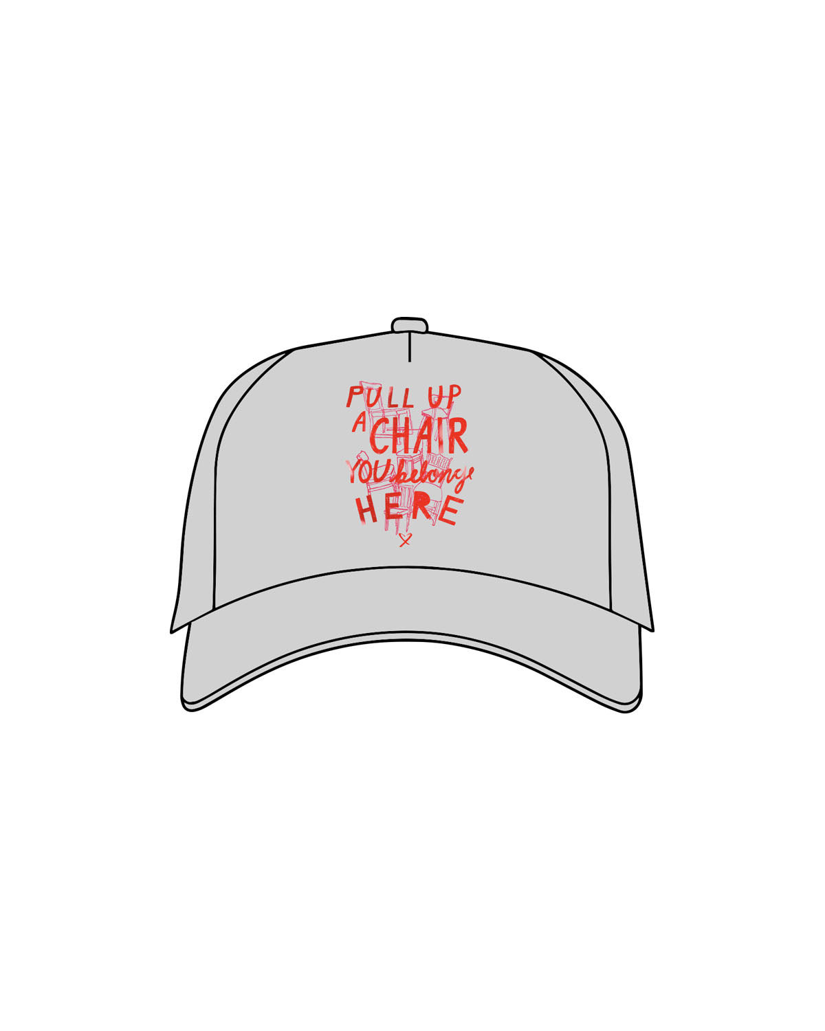 The Trucker Hat - Silver - The Supper Club - Center Chest Stacked Chairs - Embroidered - Full Color