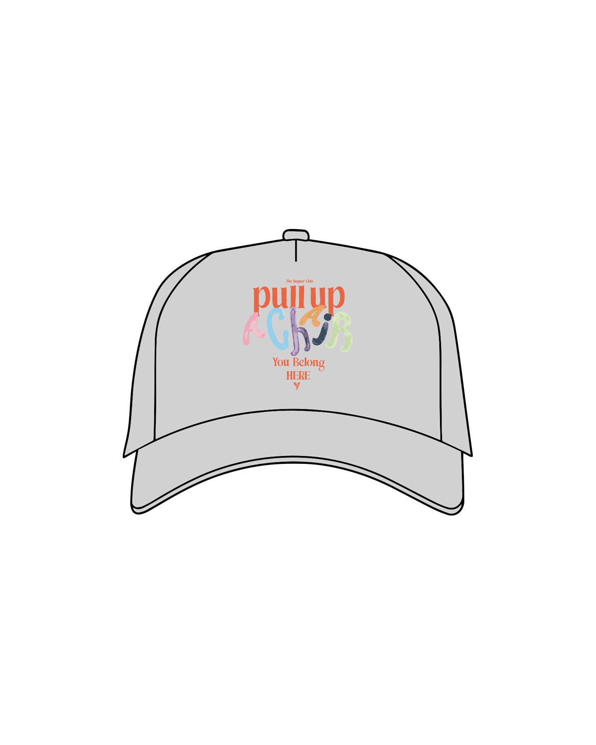 The Trucker Hat - Silver - The Supper Club - Center Chest Stacked - Embroidered - Full Color