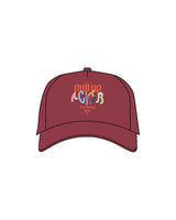 The Trucker Hat - Cranberry - The Supper Club - Center Crown Stacked - Embroidered - Full Color