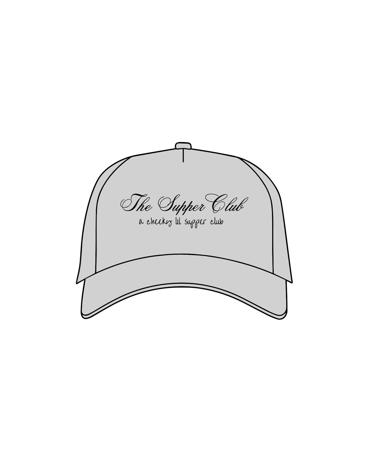 The Trucker Hat - Silver - The Supper Club - Center Chest Script Stacked - Embroidered - Black