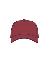 The Trucker Hat - Cranberry - The Supper Club - Center Crown Script Stacked - Embroidered - Red