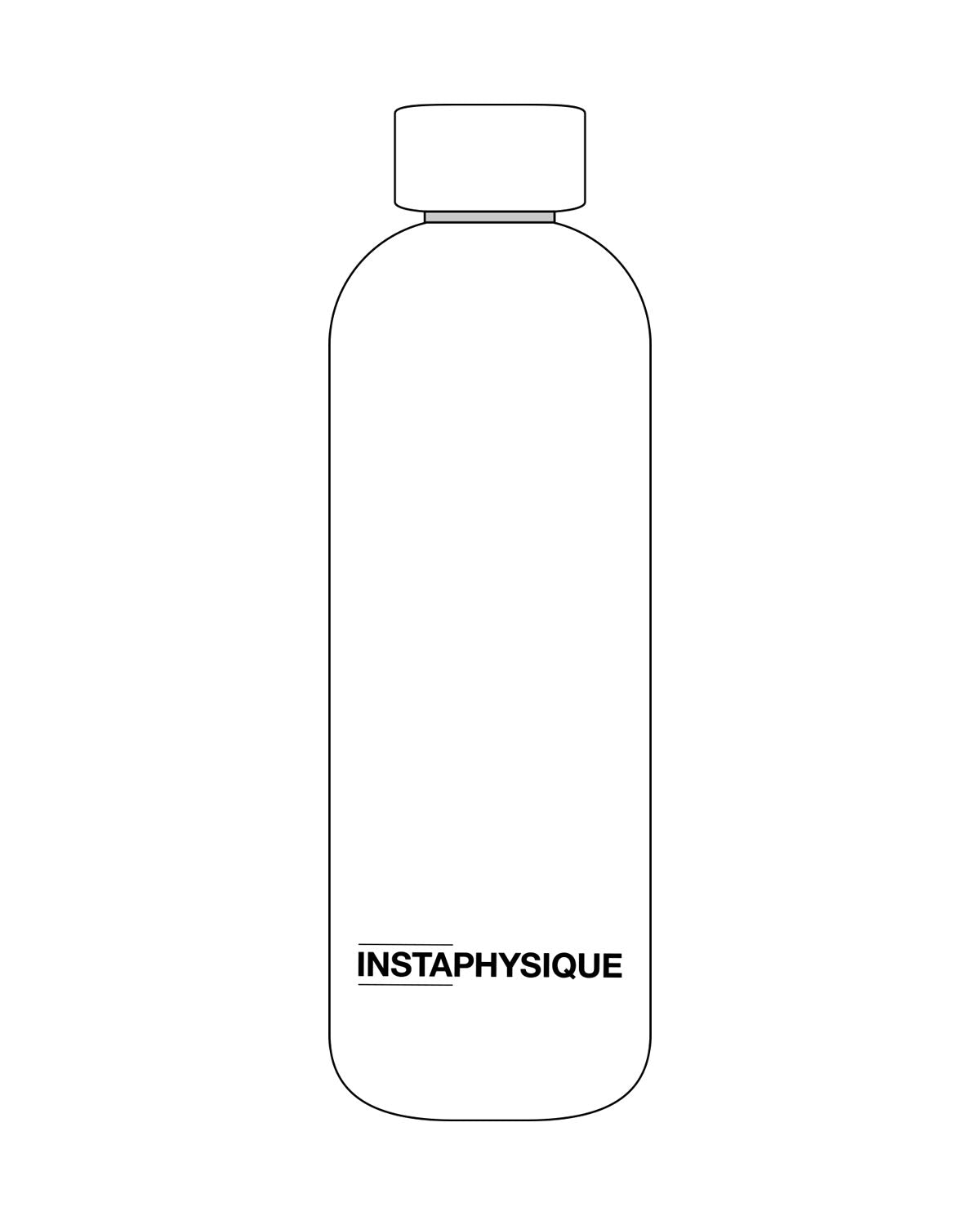 The Water Bottle - White - Instaphysiques - Bottom - Printed - Black