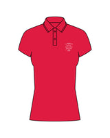 The Womens Zone Performance Polo - Sport Red - Kava Cup - Left Chest Stacked - Embroidered - White