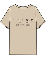 The Mens Heavyweight Tee - Washed Khaki - Prism Jiu Jitsu - Left Chest & Back Stacked - Printed - Black