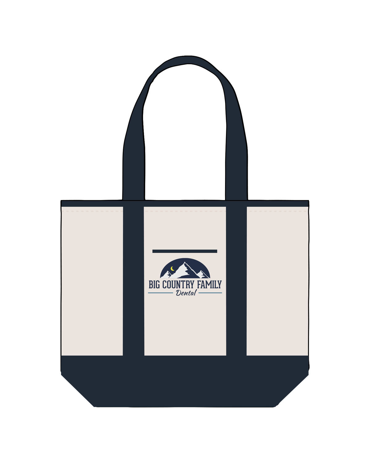 The Contrast Tote Bag - Natural / Navy - BCFD - Center Body - Printed - Full Color