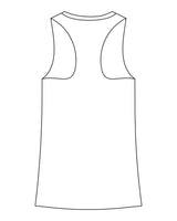 The Womens Full Length Tank - White - UCSD Dance - Center Chest Stacked - Printed - Navy