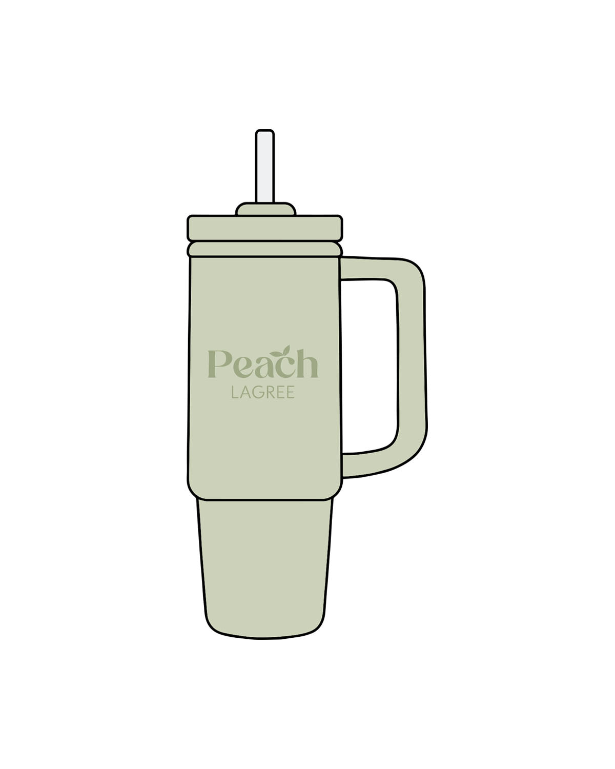 The Tumbler Cup - Pistachio - Peach F.L - Center - Tone on Tone