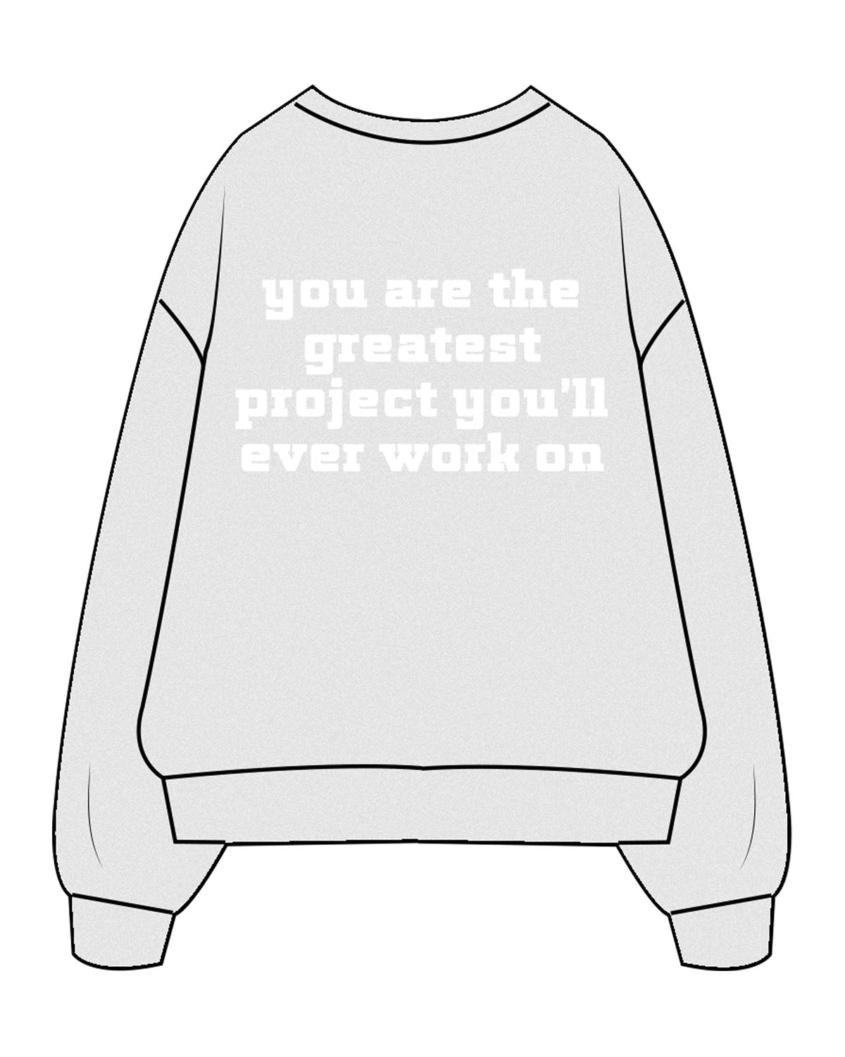 The Mens Crewneck - White Heather - Lagree Fit Studio - Center Chest Stacked - Back Center Stacked - Printed - White