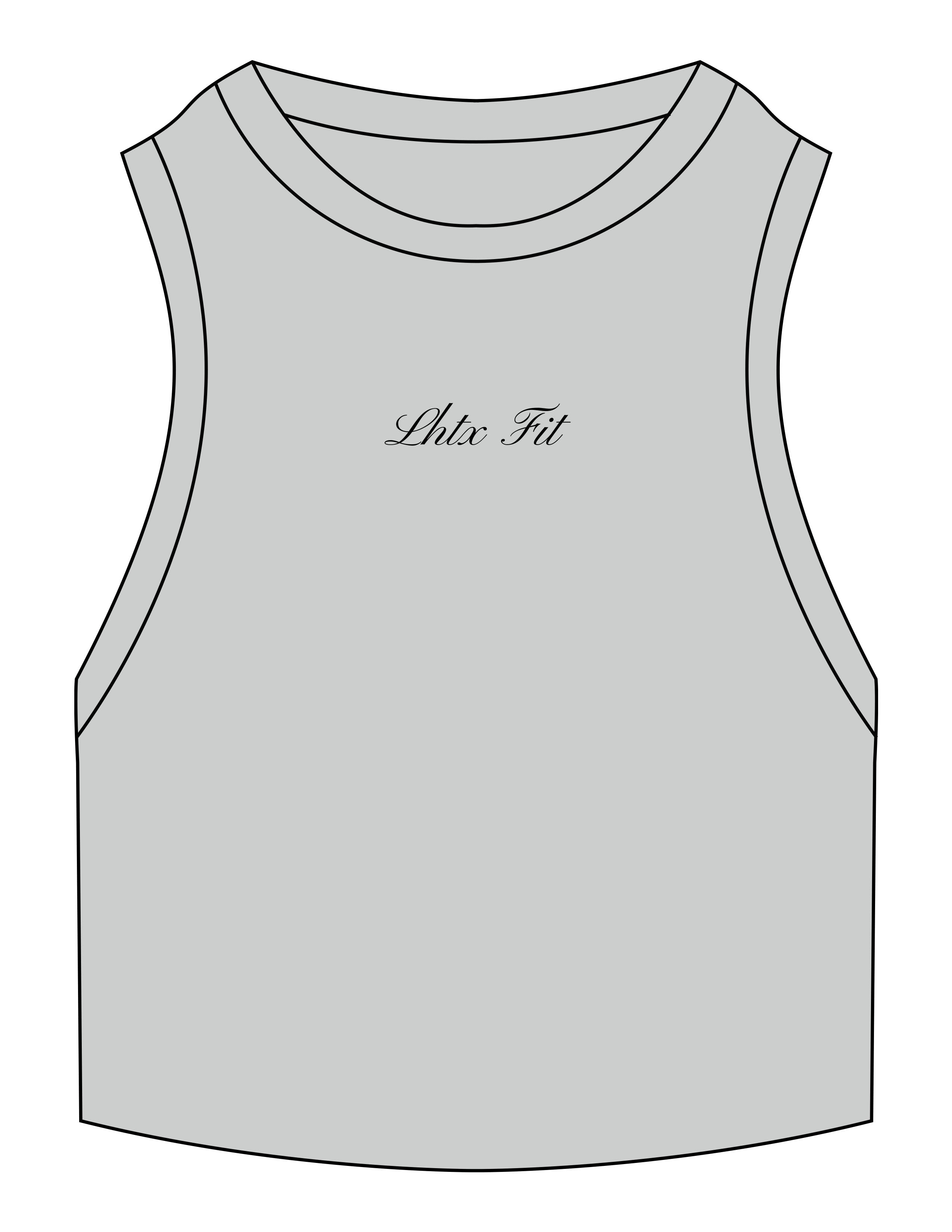 The Ribbed Crop Tank - Storm - LHTX Fitness - Center Chest - EMB - Black