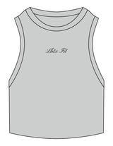 The Ribbed Crop Tank - Storm - LHTX Fitness - Center Chest - EMB - Black