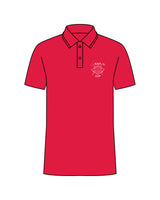 The Mens Zone Performance Polo - Sport Red - Kava Cup - Left Chest Stacked - Embroidered - White