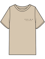The Mens Heavyweight Tee - Washed Khaki - Prism Jiu Jitsu - Left Chest & Back Stacked - Printed - Black