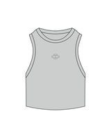 The Ribbed Crop Tank - Storm - Box Union - Center Chest - Embroidered - Tone on Tone