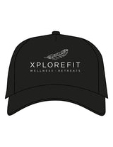 The Canvas Cap - Black - XPLOREFIT - Center Crown Stacked - Printed - White