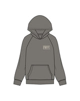 The Mens Hoodie - Washed Gray - Fed By The Fruit - Left Chest & Back Stacked - Printed - Off White