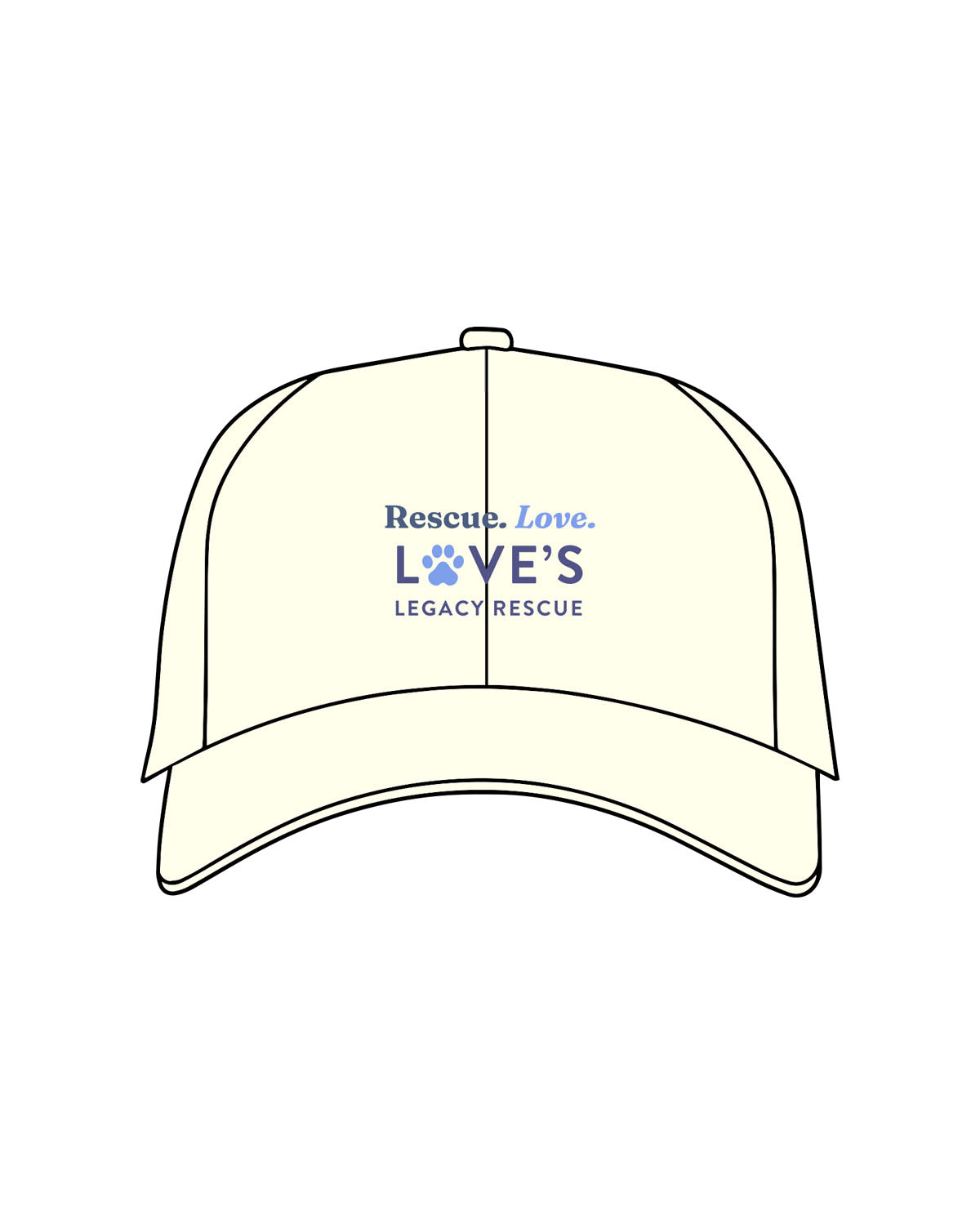 The Dad Hat - Light Yellow - LLR- Center Crown - Printed - Full Color
