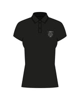 The Womens Zone Performance Polo - Black - Kava Cup - Left Chest Stacked - Embroidered - White