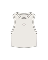 The Ribbed Crop Tank - Bone - Box Union - Center Chest - Embroidered - Tone on Tone