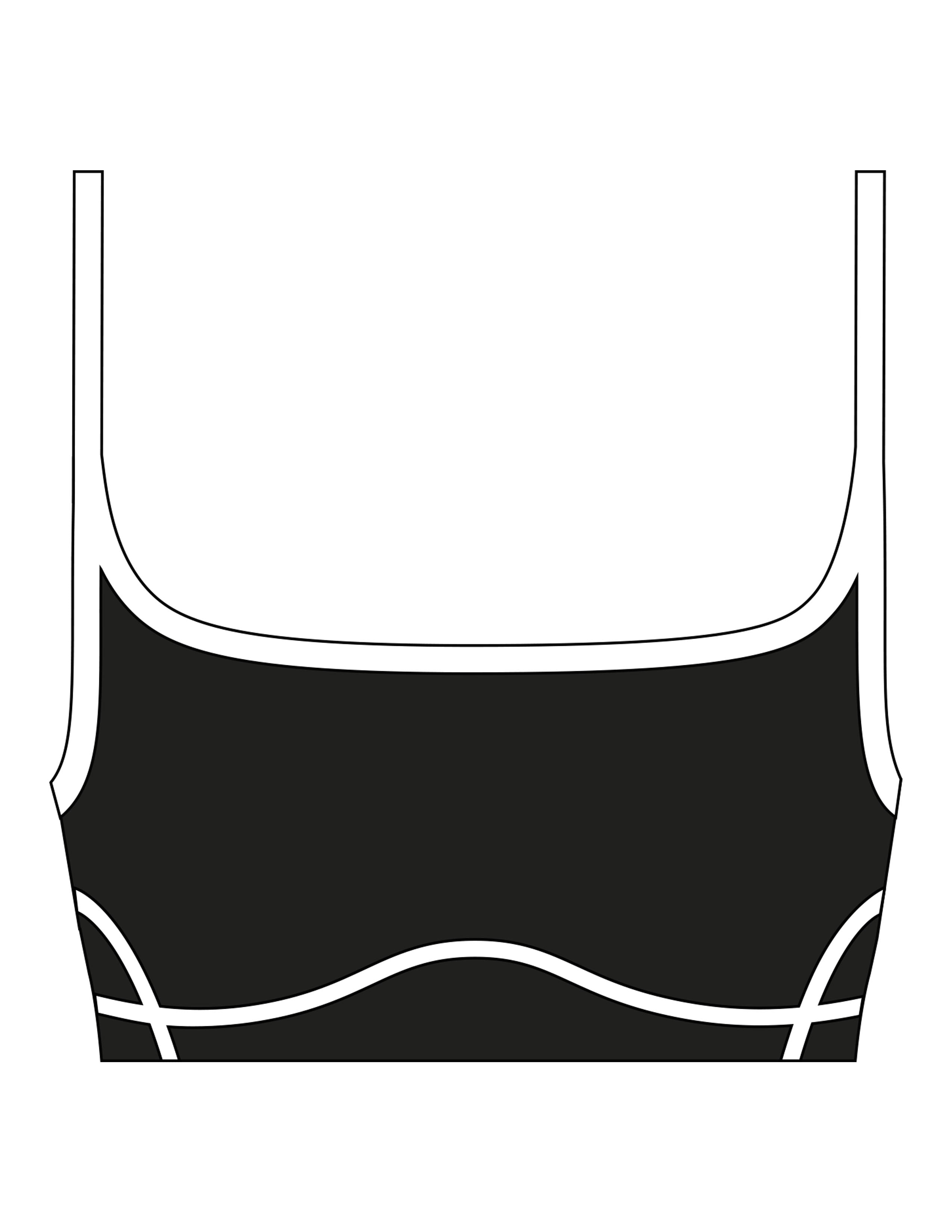 The Piped Scoop Sports Bra - Black - LHTX Fitness - Center Back - Printed - White