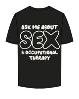 The Mens Tee - Black - Institute 4 Sex & Occupational -  Left Chest & Full Back - Cream - F4F1E9