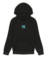 The Mens Hoodie - Black - Holt Street - Center Chest Stacked & Left Cuff - Printed - Tiffany Blue