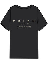 The Mens Heavyweight Tee - Black Stone - Prism Jiu Jitsu - Left Chest Stacked & Back Stacked - Printed - Bone